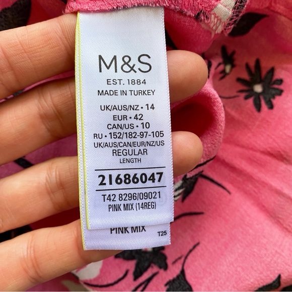 🌸 MARKS & SPENCER BOHO PINK MULTI SLIT MAXI DRESS! - Picture 10 of 13